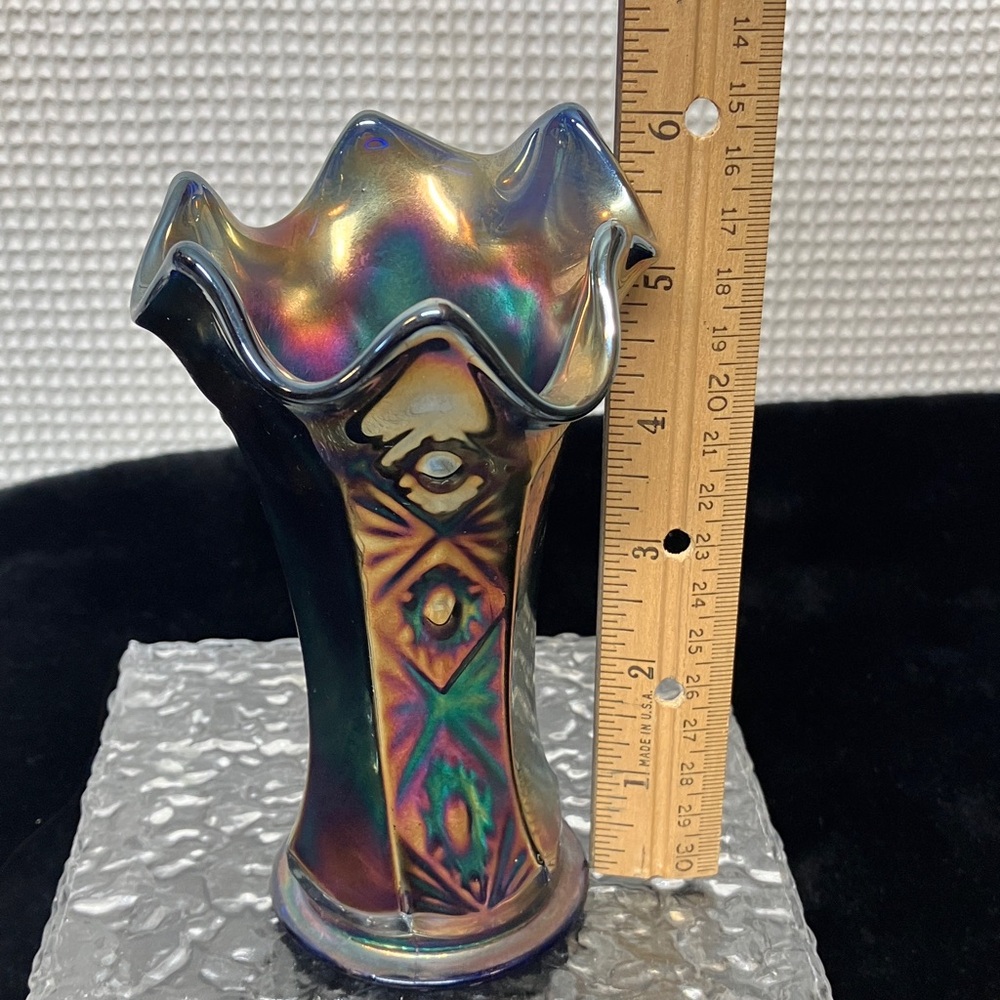 Fenton Iridescent Glass Vase - Picture 8 of 8